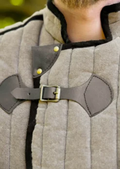 Mittelalter Gambeson Vari, Used-Look, braun - schwarz