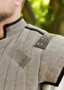 Mittelalter Gambeson Vari, Used-Look, braun - schwarz