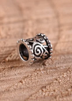 Mittelalter Haarschmuck und Bartperle aus Silber