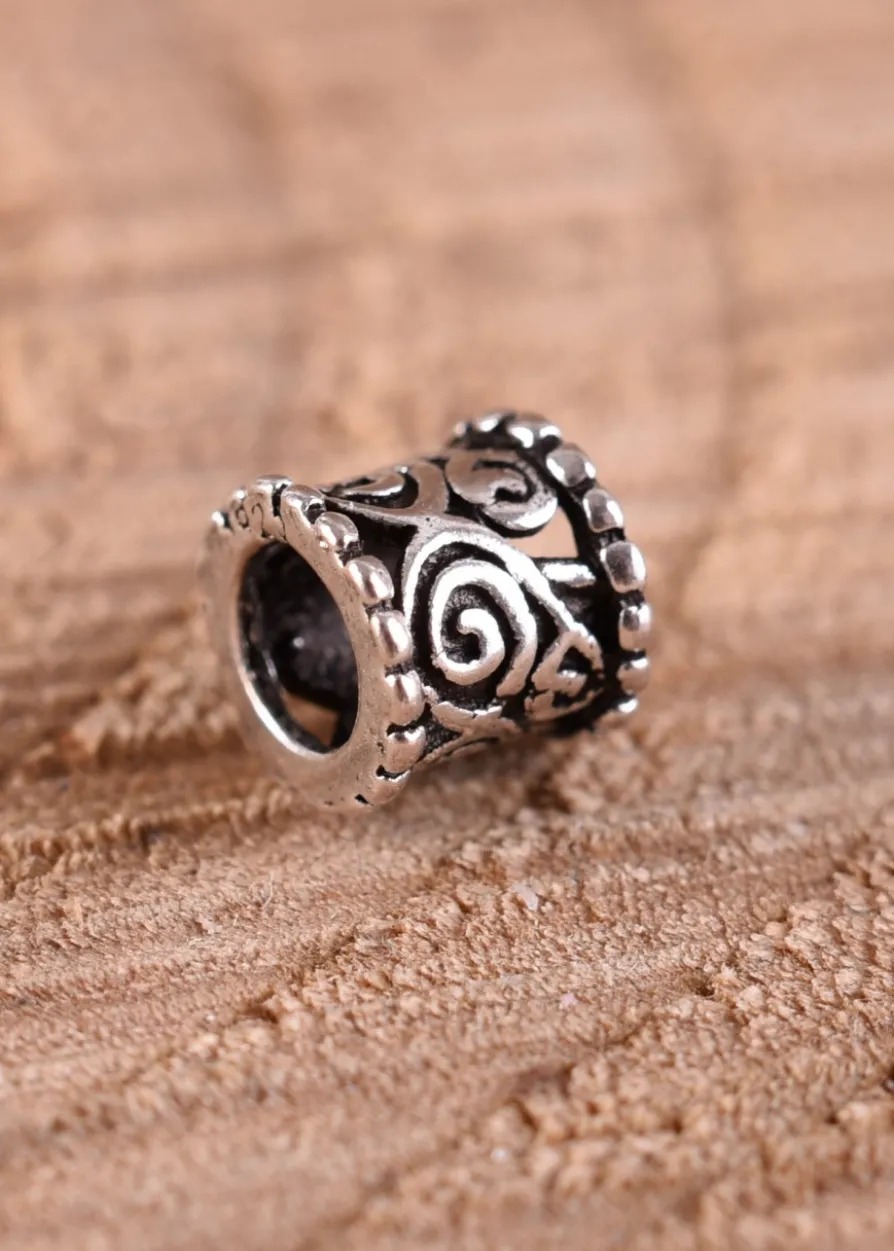 Mittelalter Haarschmuck und Bartperle aus Silber