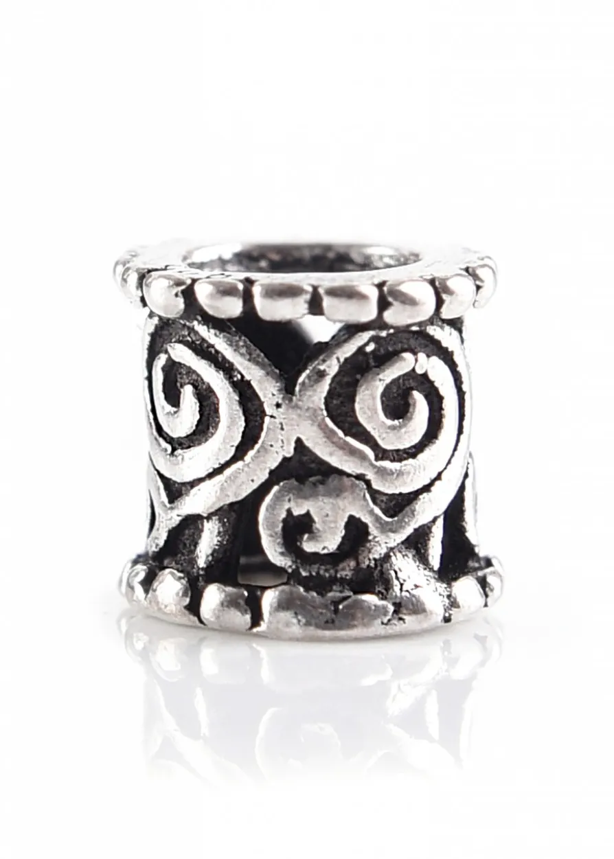 Mittelalter Haarschmuck und Bartperle aus Silber