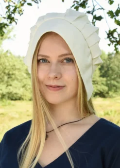 Mittelalter Haube mit gelegten Falten, verschiedene Farben