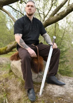 Mittelalter-Hemd, kurzarm, schwarz
