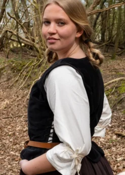 Mittelalter Jacke Griselda aus Samt, schwarz