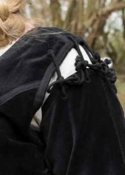 Mittelalter Jacke Griselda aus Samt, schwarz