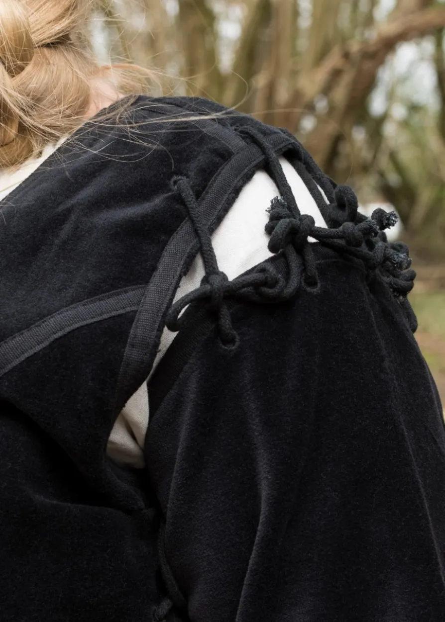 Mittelalter Jacke Griselda aus Samt, schwarz