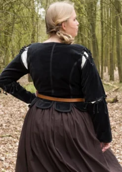 Mittelalter Jacke Griselda aus Samt, schwarz
