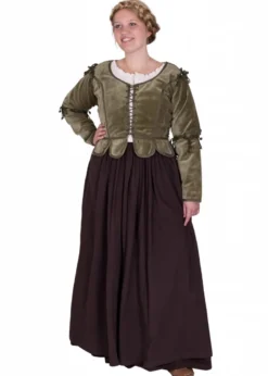 Mittelalter Jacke Griselda aus Samt, grün