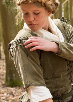 Mittelalter Jacke Griselda aus Samt, grün