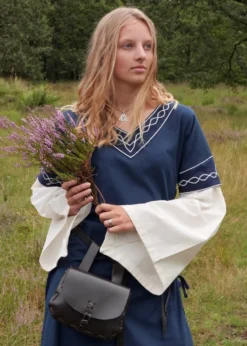 Mittelalterkleid Alvina, blau/natur