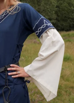 Mittelalterkleid Alvina, blau/natur