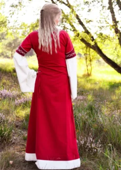 Mittelalterkleid Alvina, rot/natur