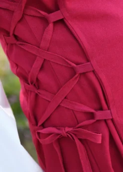 Mittelalterkleid Alvina, rot/natur