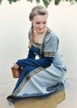 Mittelalterkleid Eleanor, blau/blaugrau