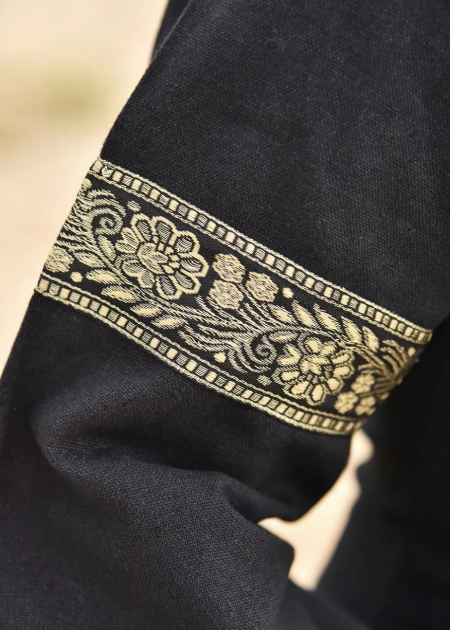 Mittelalterkleid Eleanor mit Kapuze, schwarz