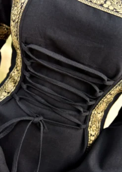 Mittelalterkleid Eleanor mit Kapuze, schwarz