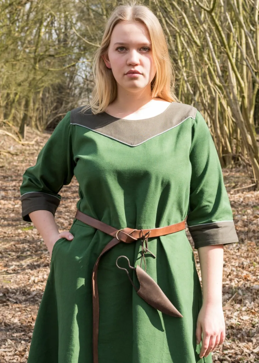 Mittelalterkleid Gesine aus Canvas, grün