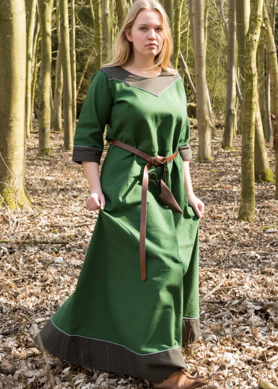 Mittelalterkleid Gesine aus Canvas, grün