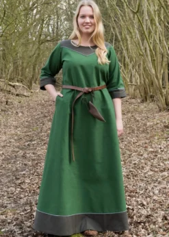 Mittelalterkleid Gesine aus Canvas, grün
