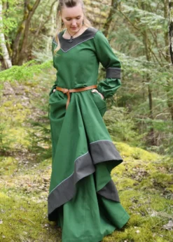 Mittelalterkleid Gesine aus Canvas, grün