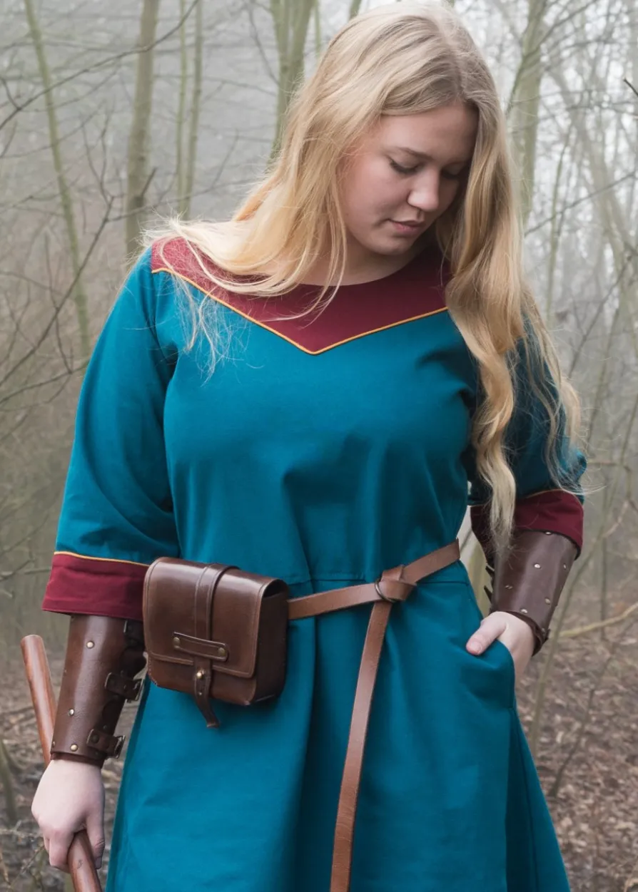 Mittelalterkleid Gesine aus Canvas, petrol