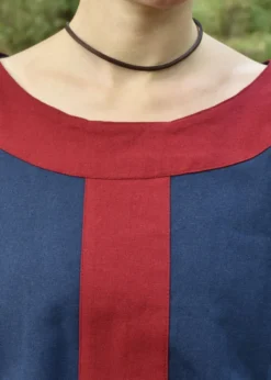 Mittelalterkleid Gudrun, blau/rot