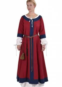 Mittelalterkleid Gudrun, rot/blau