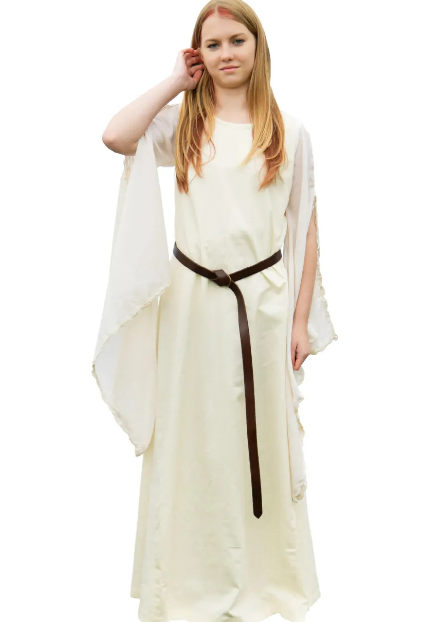 Mittelalter Kleid Ingrid mit Schnürung am Rücken, natur