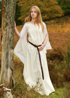Mittelalter Kleid Ingrid mit Schnürung am Rücken, natur