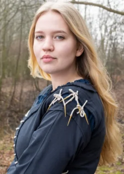 Mittelalterkleid Marit mit Schnürungen, dunkelblau