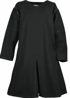 Mittelalter Kragelund Tunika Askur, langarm, schwarz