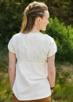 Mittelalter Kurzarm-Bluse Aren, natur