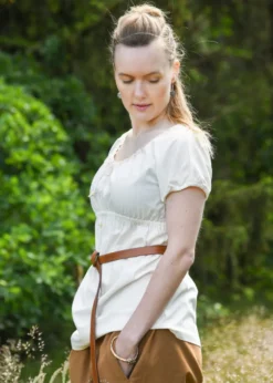 Mittelalter Kurzarm-Bluse Aren, natur
