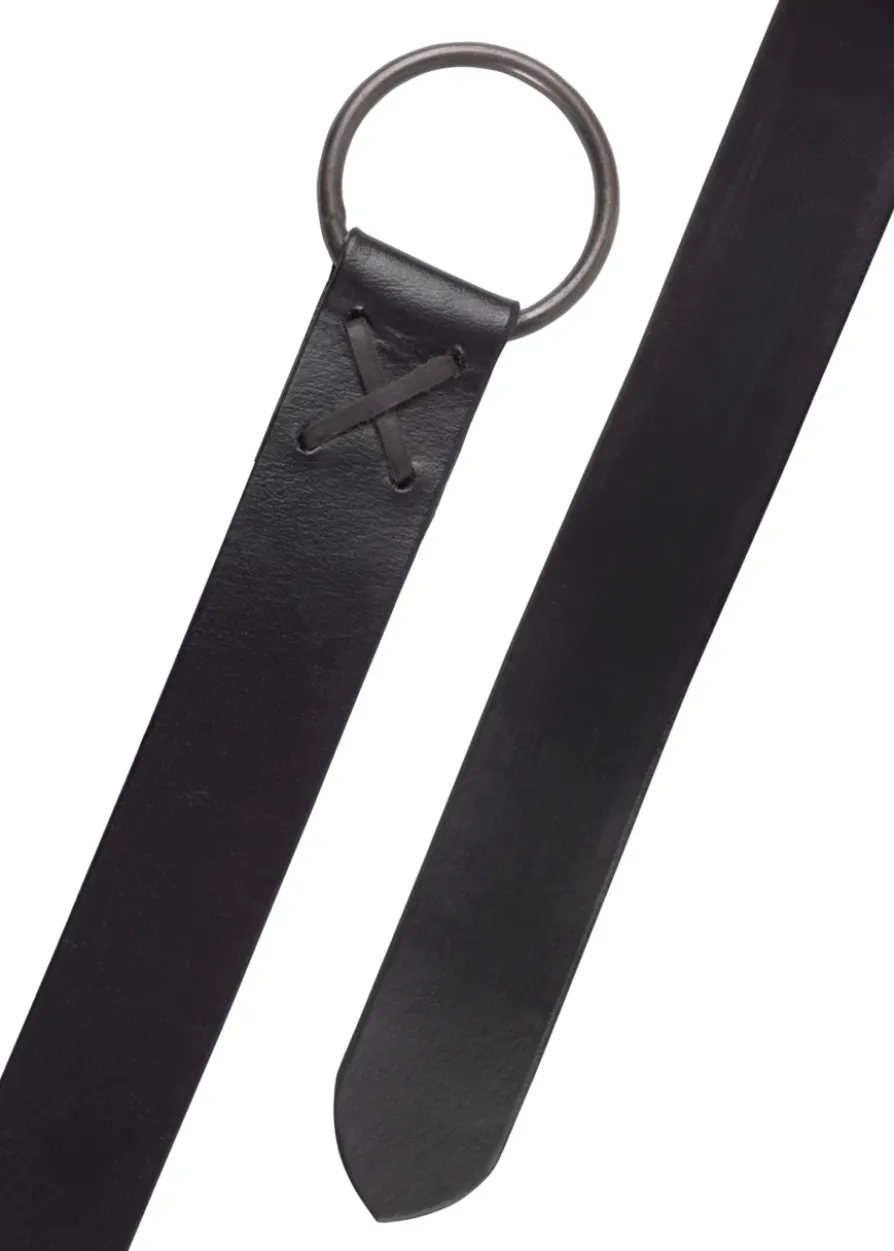 Mittelalter-Ledergürtel mit Messingring, 150 cm oder 190 cm, div. Farben