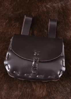 Mittelalter-Ledertasche, Dunkelbraun