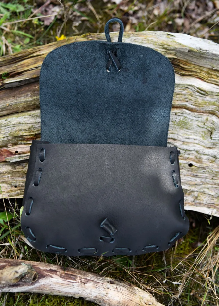 Mittelalter-Ledertasche, Schwarz