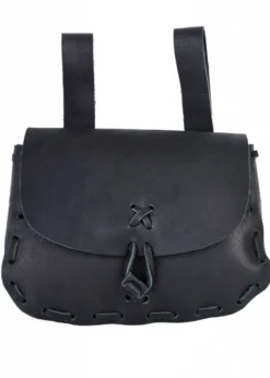 Mittelalter-Ledertasche, Schwarz