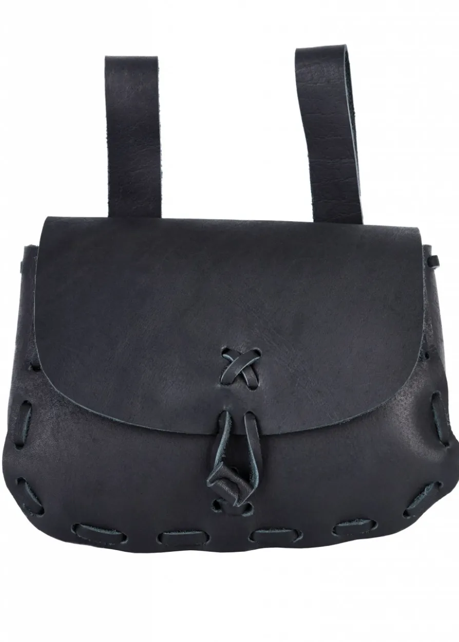 Mittelalter-Ledertasche, Schwarz