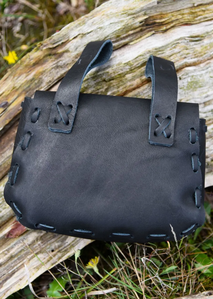 Mittelalter-Ledertasche, Schwarz