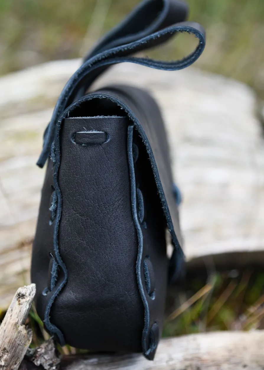 Mittelalter-Ledertasche, Schwarz