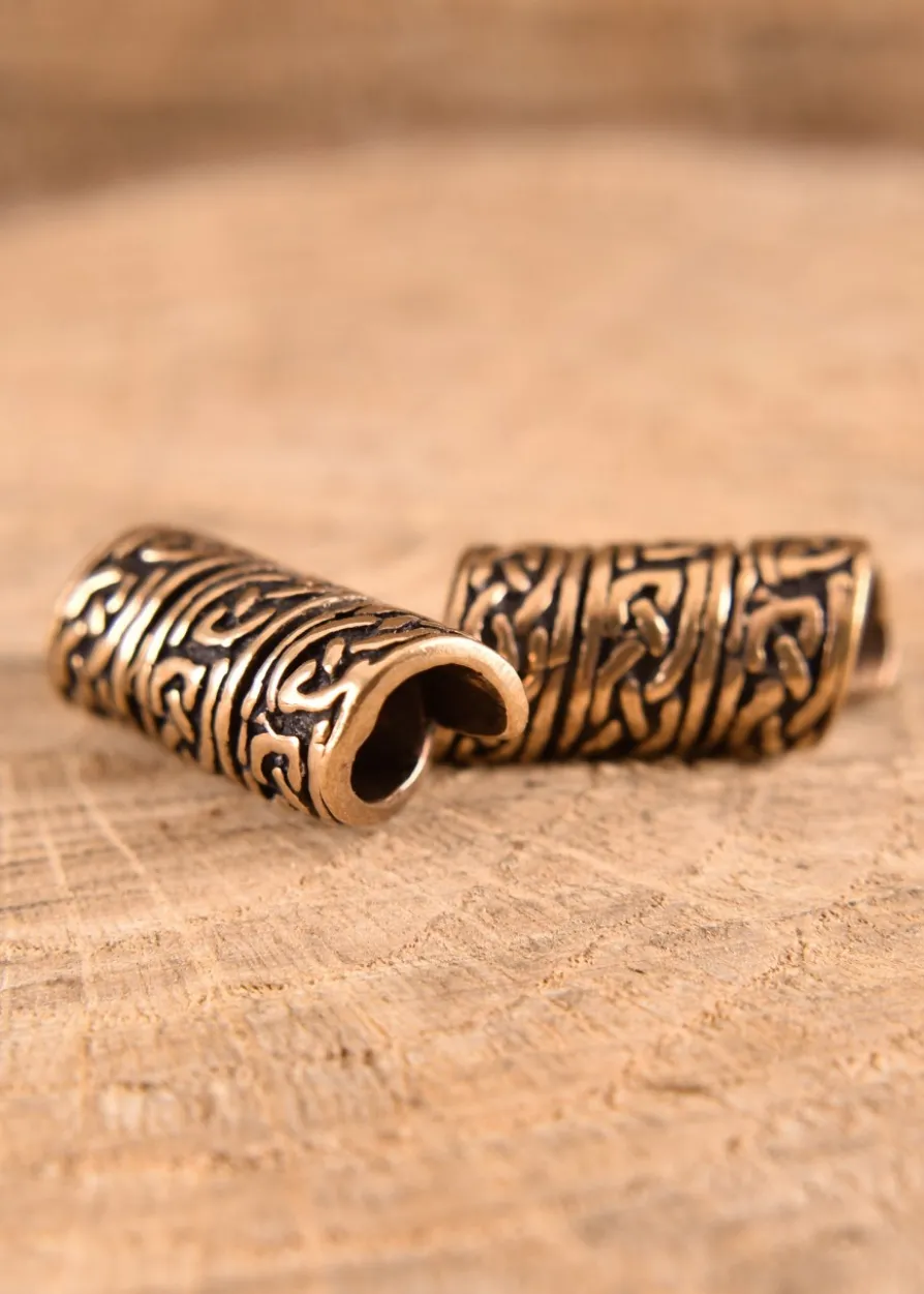 Mittelalterliche Bartperle mit keltischem Knoten aus Bronze