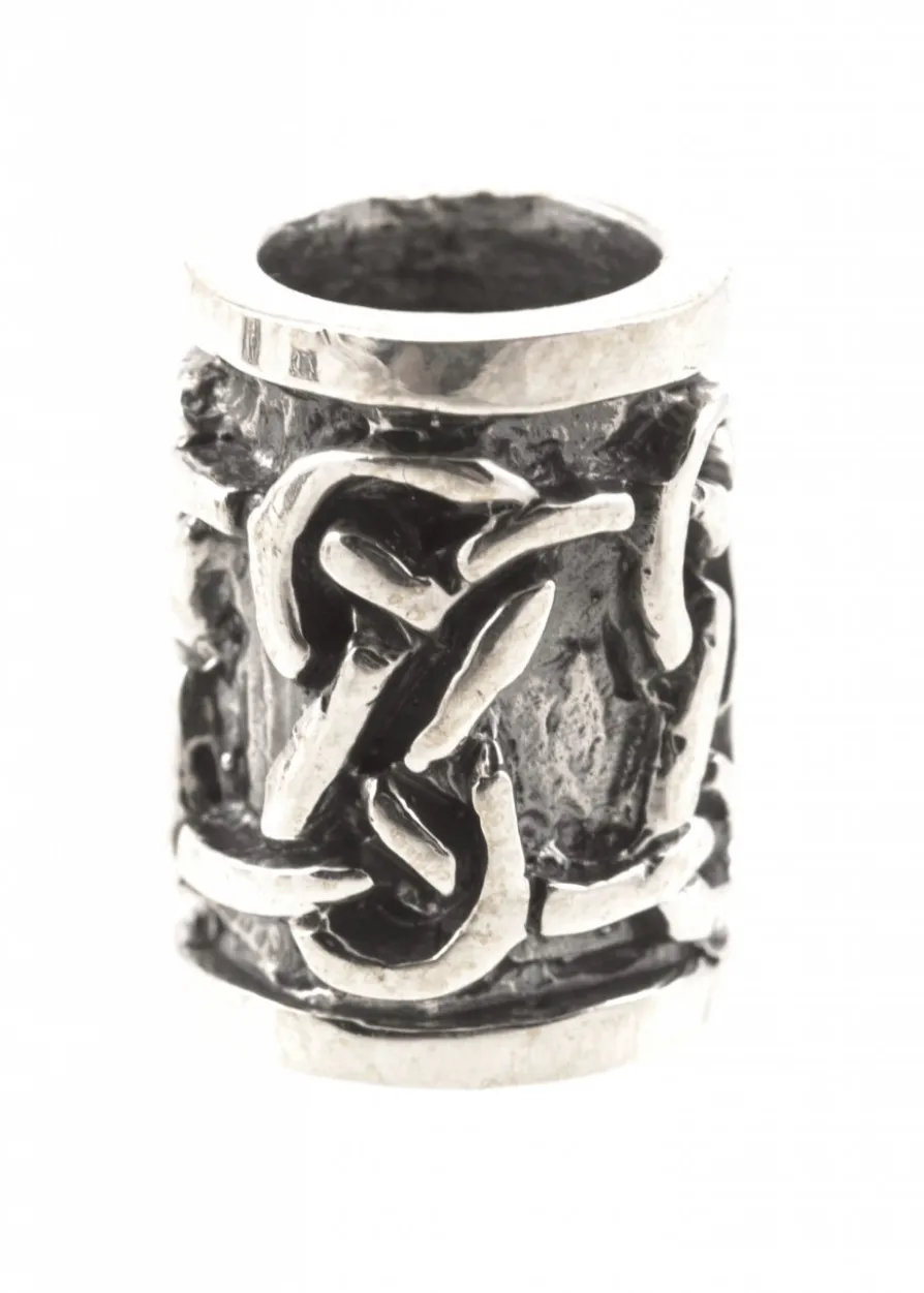 Mittelalterliche Bartperle mit keltischem Knoten, Silber