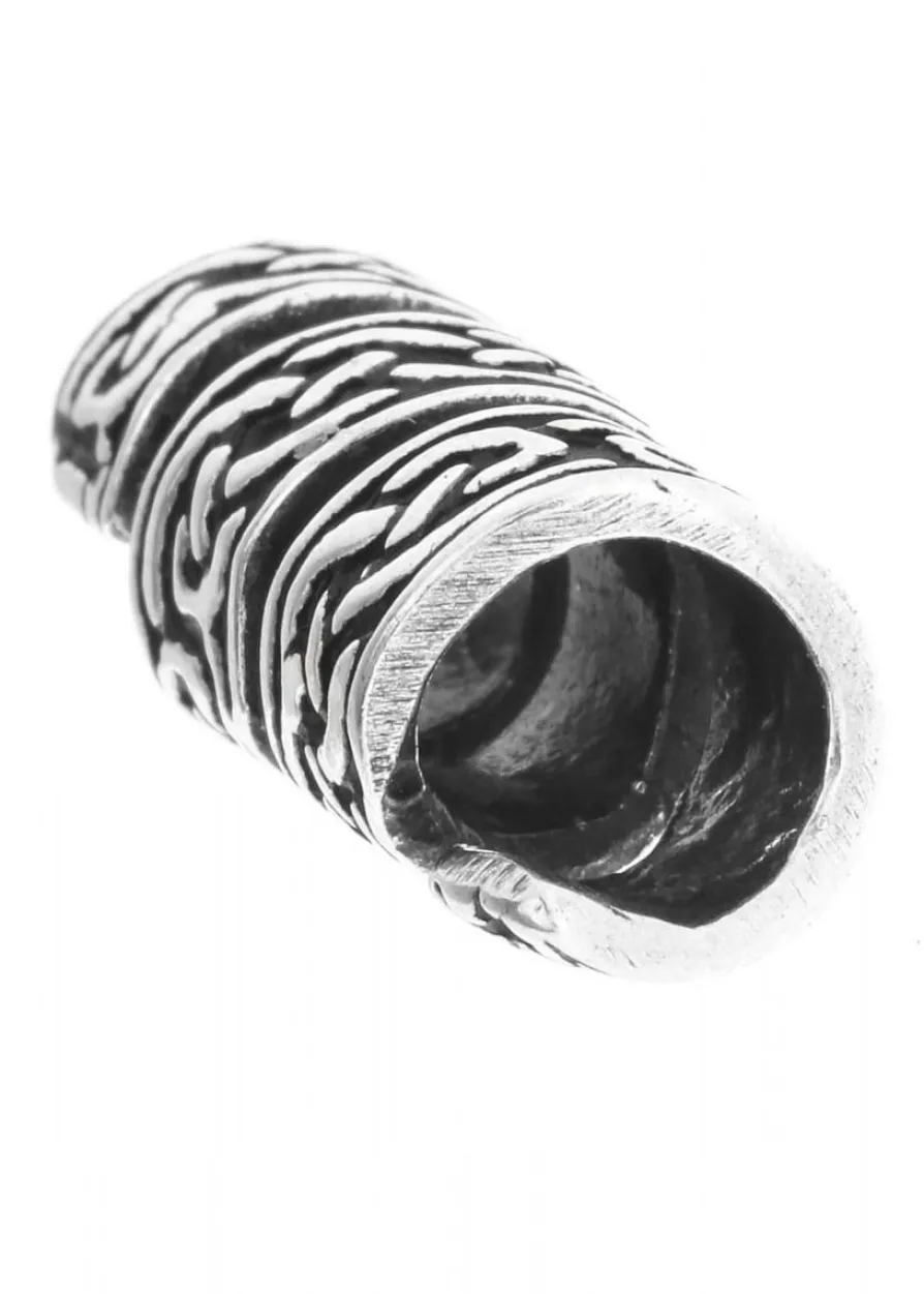 Mittelalterliche Bartperle mit keltischem Knoten aus Silber