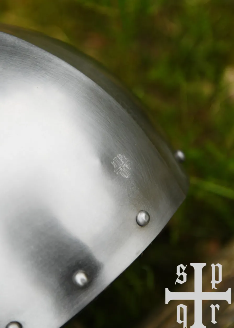 Mittelalterliche Hirnhaube, Schaukampfhelm, 2 mm Stahl