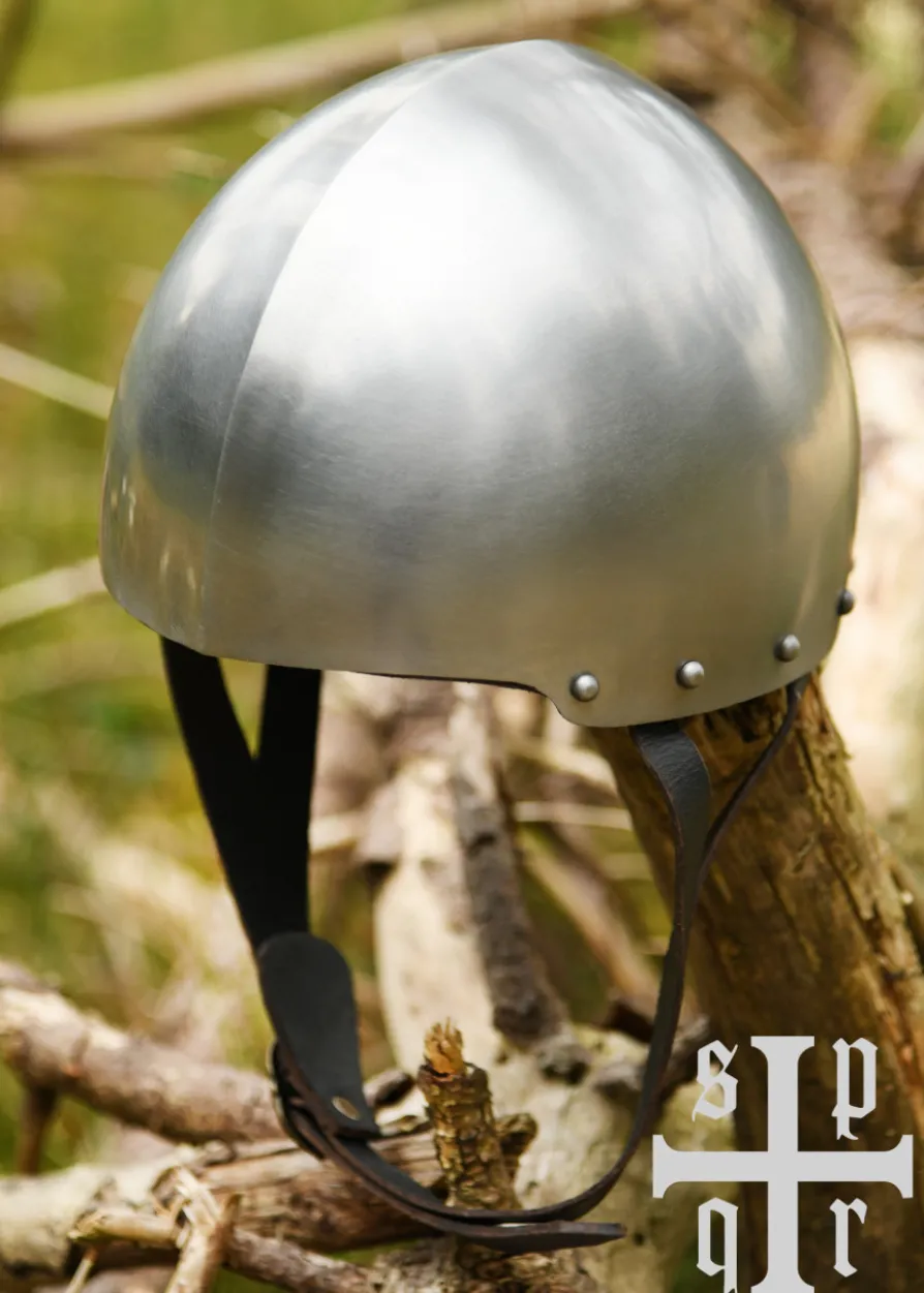 Mittelalterliche Hirnhaube, Schaukampfhelm, 2 mm Stahl