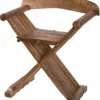 Mittelalterlicher Scherenstuhl mit Rückenlehne