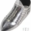 Mittelalterliche Sabatons, Panzerschuhe, 14. Jh., 1,5 mm Stahl, Paar
