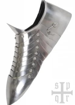 Mittelalterliche Sabatons, Panzerschuhe, 14. Jh., 1,5 mm Stahl, Paar