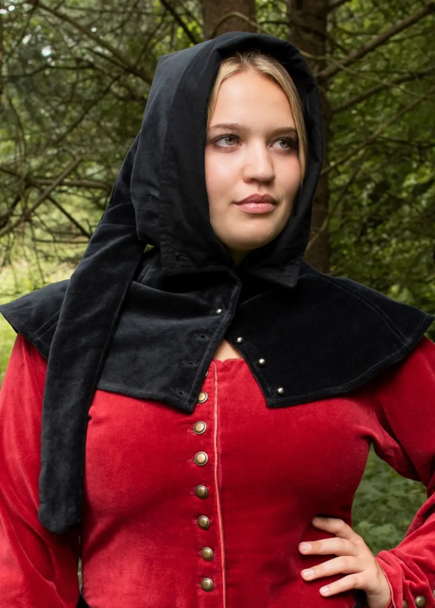 Mittelalterliche Samt-Gugel Mirella, versch. Farben