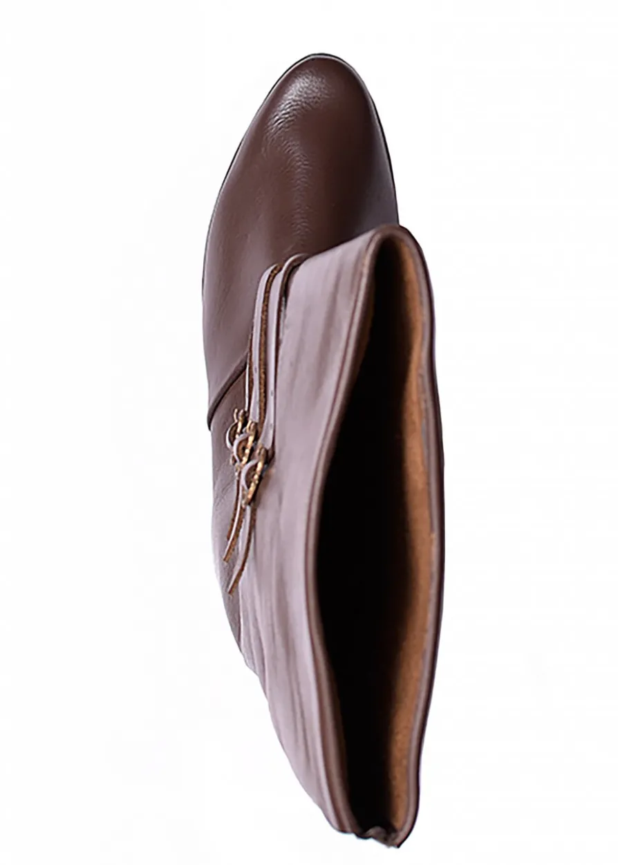 Mittelalterliche Schnallenstiefel, dunkelbraun